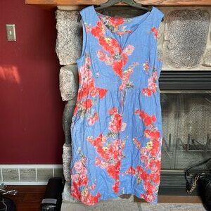 Joules Blue and Red Floral Dress